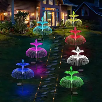 Солнечный ландшафтный светильник, солнечный Медузный светильник, привлекательные водонепроницаемые солнечные фонари, лампа в виде звезды медузы для сада, двора, улицы.