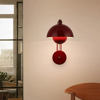 Дания минималистичный креативный грибной прикроватный настенный светильник Украшение коридора крыльца отеля настенный светильник Macaron в кремовом стиле