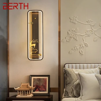 Латунный настенный светильник, современное роскошное бра со светодиодной подсветкой, украшение интерьера спальни, прикроватной тумбочки, гостиной, освещения коридора.