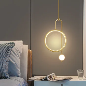 Минималистичная прикроватная люстра Современный простой скандинавский свет роскошная люстра из стеклянного шара креативный подвесной светильник для спальни