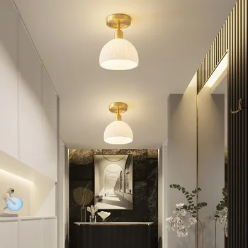 Коридорный светильник скандинавской роскоши, креативный абажур, потолочный светильник для балкона, минималистичные современные светильники для прихожей