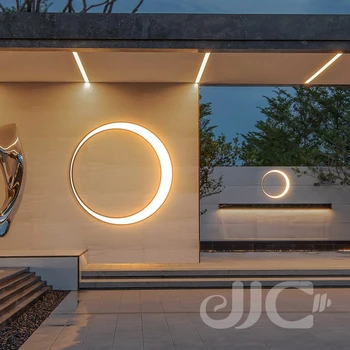 JJC LED Наружный Водонепроницаемый Ландшафтный настенный светильник Современное крыльцо Наружный настенный светильник Садовая лампа Луна Настенные бра из нержавеющей стали