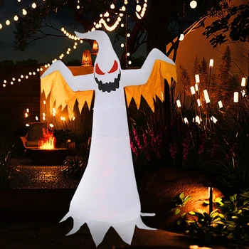 Надувной декор-призрак со светодиодной подсветкой, модель игрушки-призрака, тема фестиваля, Ветрозащитный 2,4 м для декора вечеринки в саду на Хэллоуин
