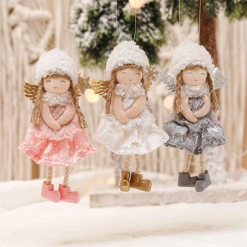 Новая Рождественская плюшевая кукла-ангел, подвесные украшения, Рождественская елка, подвесные украшения для дома, праздничный декор для вечеринок 2024, Новогодние подарки