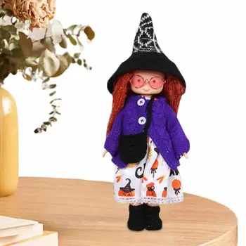 Кукла-ведьма для детей, детские праздничные настольные игрушки-ведьмы в очках, маленькое украшение для мальчиков и девочек, милая игрушка-ведьма для