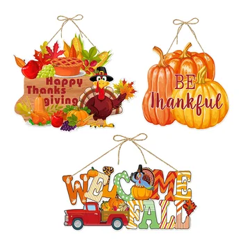 3 Шт. Подвесные украшения на дверь в День Благодарения на тему Хэллоуина, реквизит, украшения для дома, принадлежности для вечеринок на открытом воздухе