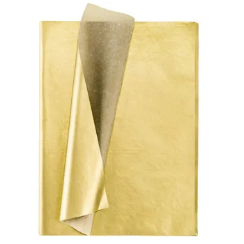Золотая папиросная бумага, 100 листов металлик для празднования дня рождения, юбилея