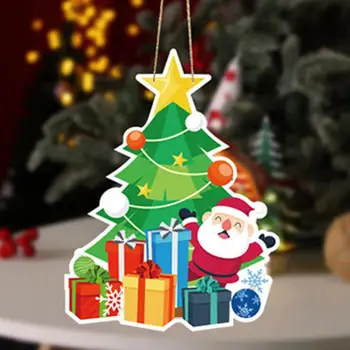 Праздничный подарок для близких, праздничная вывеска на двери Санта-Клауса, яркое праздничное украшение для удобного подвешивания рождественского орнамента