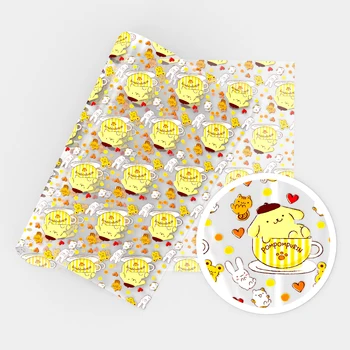 Sanrio Прозрачные листы из искусственной кожи с принтом KEROPPI My Melody из синтетической кожи в рулоне для луков своими руками