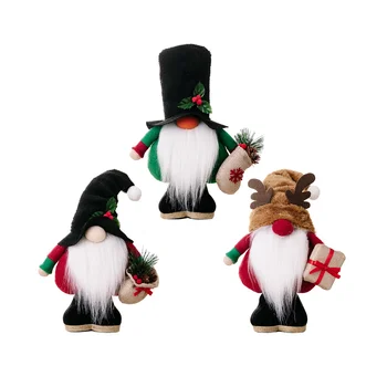 Рождественское украшение Плюшевая Шляпа, Стоящая Кукла Рудольф, Безликий Кукольный Гном, Принадлежности для Санта-Клауса