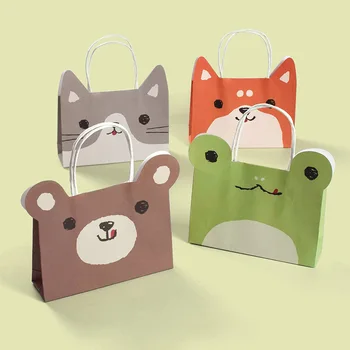 10 шт. Креативный подарочный пакет с кошками и собаками, бумажный пакет, подарочная упаковка, сумка для покупок в торговом центре