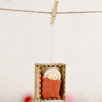 Подвесная кукла Маленькая Елка подвесные украшения Кукла Детский Кулон Подарок Рождественское украшение деревянной коробки и подвешивания