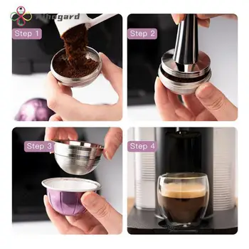Кофейная капсула из нержавеющей стали для Nespresso Vertuo Многоразовый фильтр для эспрессо в капсулах Многоразовый кофейный фильтр + молотковый молоток