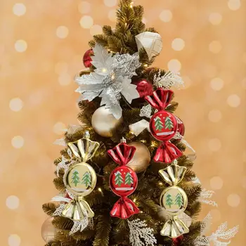 Рождественский декор из конфет Рождественская вечеринка Подвесной кулон из конфет Многоразовые украшения из конфет с гальваническим покрытием для праздничного декора Рождественской елки