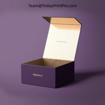 Изготовленная на заказ роскошная складная УФ-коробка из черного картона с магнитом для подарка