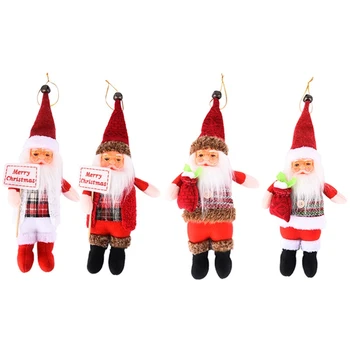 Веселого Рождества Мультяшный Подвесной орнамент Вязаная Длинная шляпа Санта Плюшевая игрушка для КУКЛЫ Подвеска Рождественская Елка Домашний 69HF