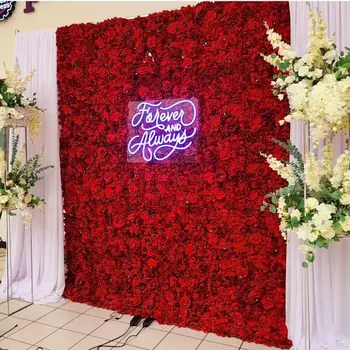 Искусственные цветы розы Настенный декоративный фон 60x40 см Цветочные панели Рождественская цветочная стена для декоративных декораций
