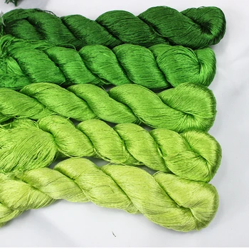 1шт 100% шелковая нить ручная вышивка 400 м шелковая нить для вышивания / /Вышивка листьями/зеленая серия