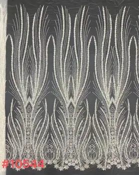 Модная кружевная ткань из французского бисера L-13067212 с блестками, высококачественная Африканская кружевная ткань для вечернего платья