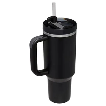 1 шт. Бутылка для воды, Дорожная кружка, кофейная чашка, изолированная Многоразовая нержавеющая сталь (черная)