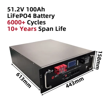 Не облагаемый налогом Аккумулятор 48V 100AH 200AH Lifepo4 Встроенный по протоколу связи BMS CAN/RS485 ЖК-Литий-Железофосфатный Аккумулятор