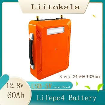 LiitoKala 12v 60Ah LiFePO4 аккумуляторная батарея со светодиодом 5v USB 12.8v 60ah для использования инвертора ИБП на солнечной энергии в автомобиле, мотоцикле