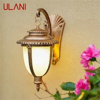 Уличные ретро-настенные бра ULANI Light LED, Водонепроницаемая Бронзовая лампа IP65 для украшения крыльца дома