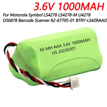 3,6 В 1000 мАч Сканер штрих-кода Батарея для Motorola Symbol LS4278 LS4278-M LI4278 DS6878 Сканер штрих-кода 82-67705-01 BTRYLS42RAAO