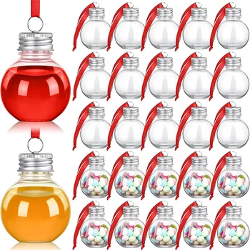 Украшение в виде Рождественской елки, Наполняемый пластиковый шар, Форма для бутылок, Пластиковый прозрачный шар, Подвеска, Рождественская свадьба, Домашний декор