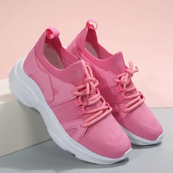 2023 Женская дышащая спортивная обувь для бега, уличная удобная обувь на шнуровке, модные повседневные кроссовки на воздушной подушке, размер 35-43