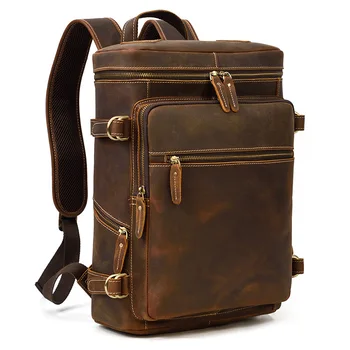 Кожаные рюкзаки, школьный рюкзак для студентов колледжа, винтажные сумки для ноутбуков, женские дорожные сумки, мужская ручная кладь
