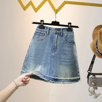 Женская мини-юбка с кисточками в стиле пэчворк, высокая талия, Простая Повседневная юбка трапециевидной формы, Элегантная Женская Летняя одежда 2023 года