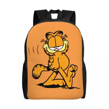 Рюкзаки с мультяшным котом Garfields на заказ Женские Мужские повседневные сумки для книг для колледжа Школьные сумки