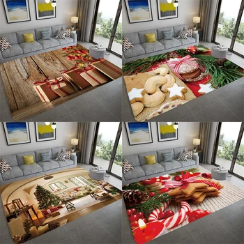 Рождественская декоративная Рождественская елка, пряничный подарочный ковер, спальня, гостиная, ванная комната, балкон, ресторан, напольный коврик, коврики
