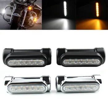 Мотоциклетный светодиодный фонарь дальнего света/указатель поворота для Harley (черный)