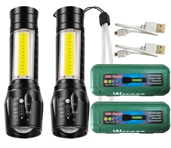 ПОРТАТИВНЫЙ МИНИ-ФОНАРИК USB XPE + COB LED 4 РЕЖИМА ВОДОНЕПРОНИЦАЕМЫЙ СВЕТОДИОДНЫЙ МАСШТАБИРУЕМЫЙ ФОНАРИК MINI TORCH LAMP / LAMPU