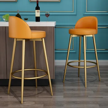 Скандинавские поворотные барные стулья Парикмахерский стол Высокие уличные кухонные барные стулья Туалетный столик Современный металлический шезлонг Мебель для высокой кухни YN50BC