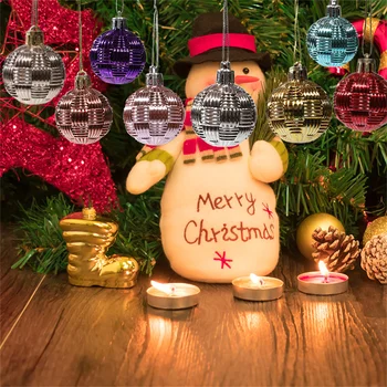 Рождественская елка Подвесной кулон Navidad 2024 6 шт./кор. 4 см Тканый пластиковый Рождественский шар Подвеска Рождество для домашнего рождественского украшения