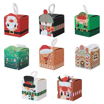 5 шт. Рождественских подарочных коробок, коробка для упаковки шоколадных конфет, печенья, Подарочная коробка Санта-Клауса, украшения для вечеринок для дома Navidad Natal