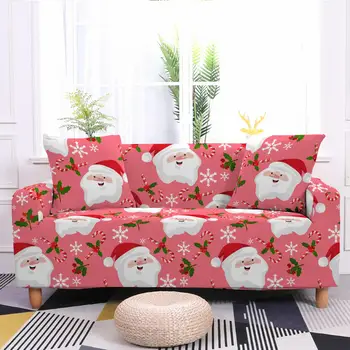 Эластичный чехол для дивана с мультяшным принтом на рождественскую тематику, все включено, пылезащитный и устойчивый к морщинам чехол для дивана
